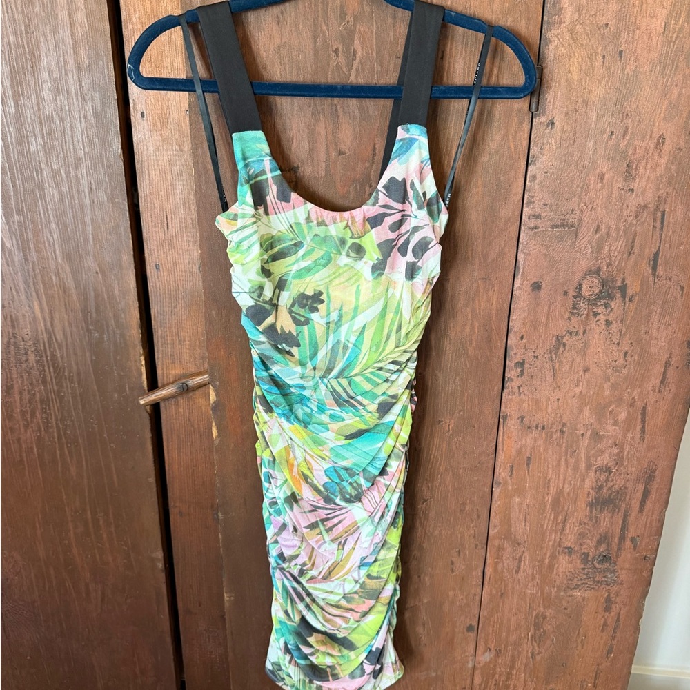 Marciano Multicolor Tropical Print Mini Dress